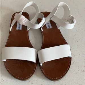 Steve Madden White Leather Donddi Sandals